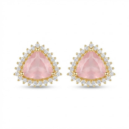 Jarao Stone AD Stud Earrings - Gold & Silver Plated