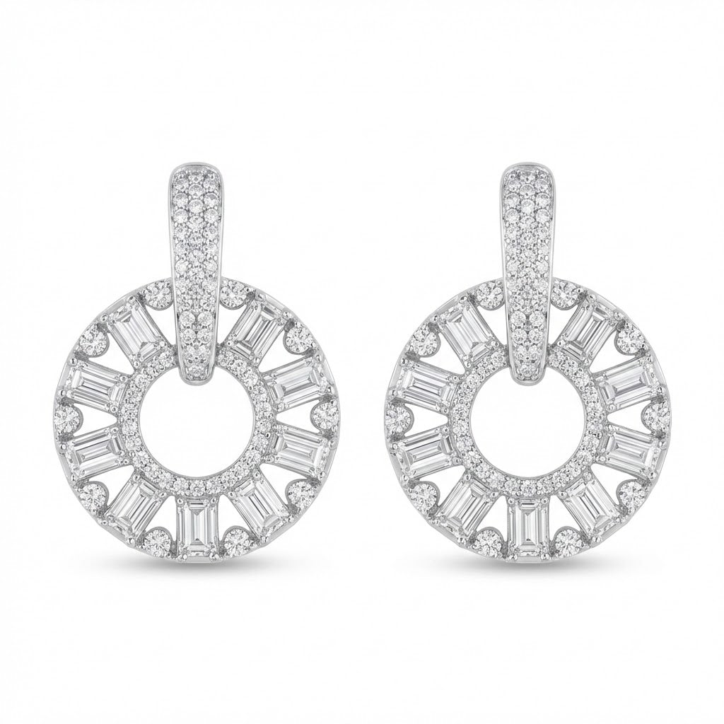 Zirconia Circle Earrings - Gold & Silver Plated Jarao Stone Jewelry