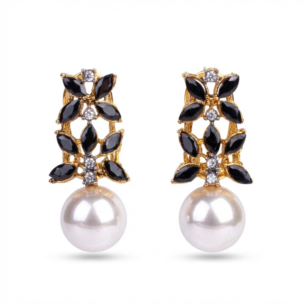 Pearl Flare Stud Earrings - Elegant Statement Studs