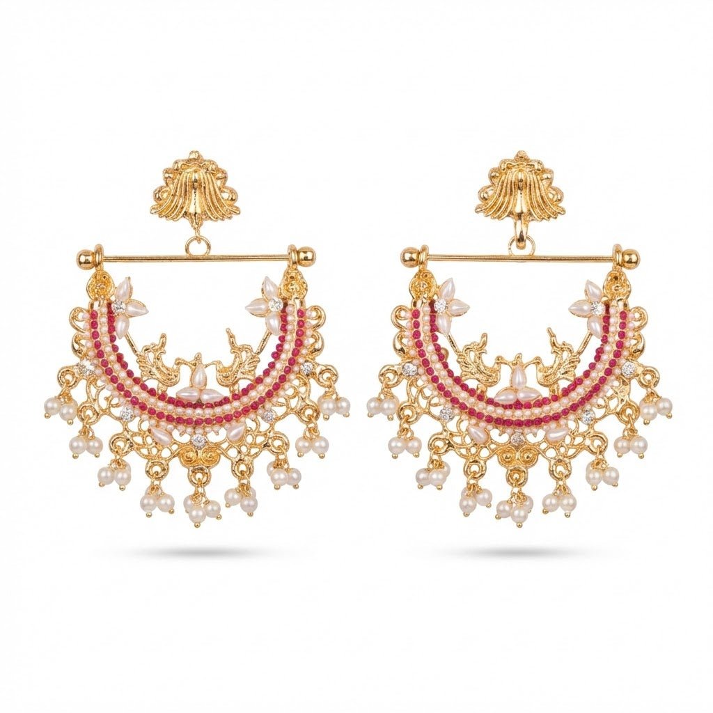 HALF CUT PEACOCK EARRINGS 02