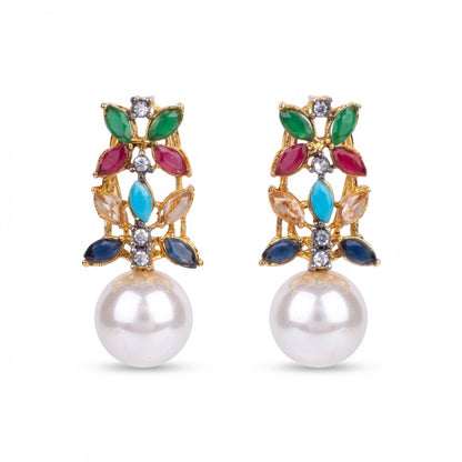 Pearl Flare Stud Earrings - Elegant Statement Studs