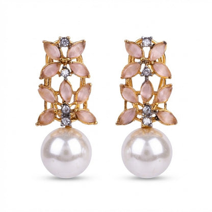 Pearl Flare Stud Earrings - Elegant Statement Studs