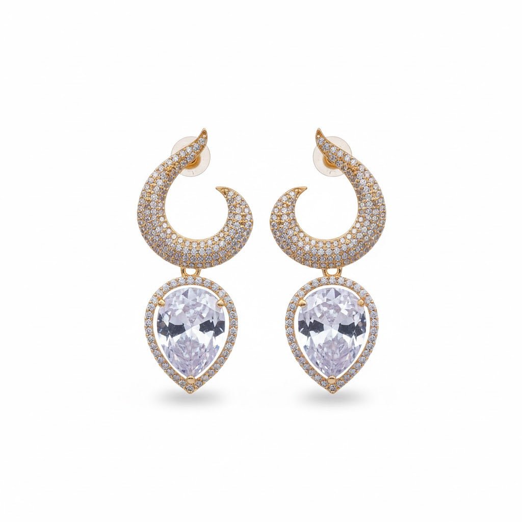 Gemstone Jarao Stone Earrings - Silver Plated Statement Jewelry