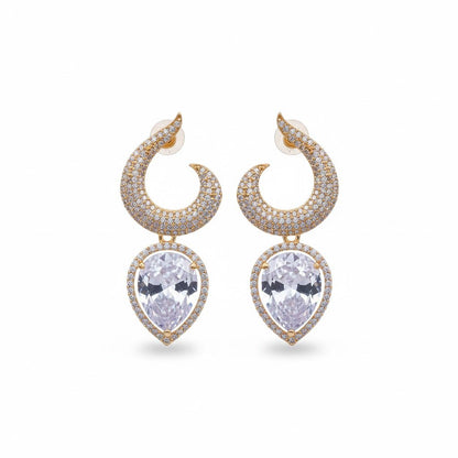 Gemstone Jarao Stone Earrings - Silver Plated Statement Jewelry