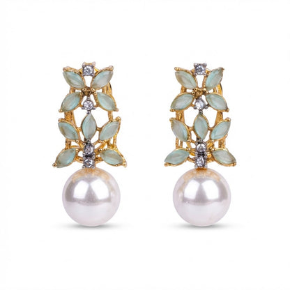 Pearl Flare Stud Earrings - Elegant Statement Studs