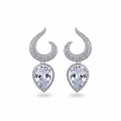 Gemstone Jarao Stone Earrings - Silver Plated Statement Jewelry