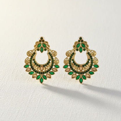 Gold Crescent Moon Drop Earrings