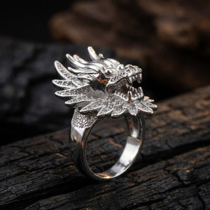 Flying Dragon Silver Ring