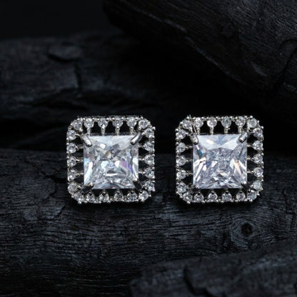 Vintage Bloom AD Studs - Oxidized Jarao Stone Earrings