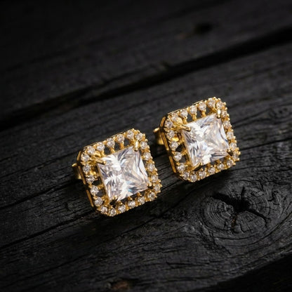 Vintage Bloom AD Studs - Oxidized Jarao Stone Earrings