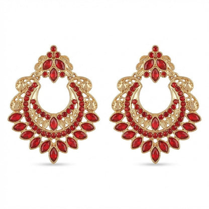 Gold Crescent Moon Drop Earrings