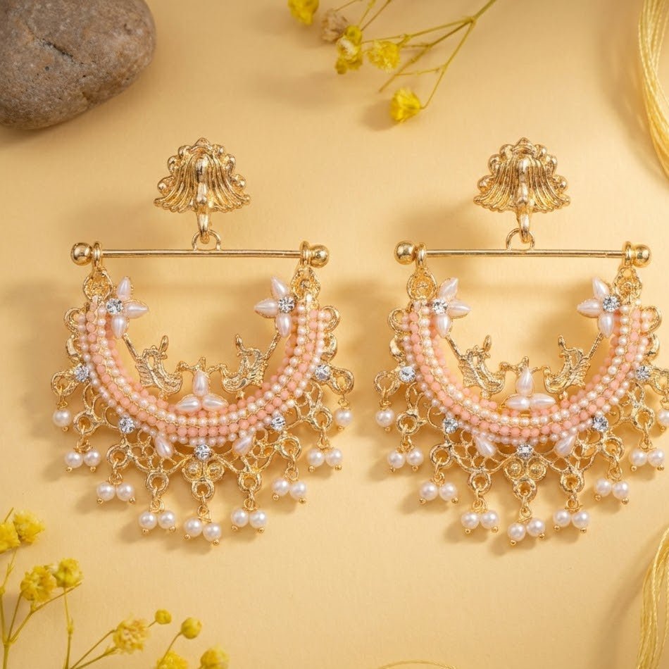 HALF CUT PEACOCK EARRINGS 02