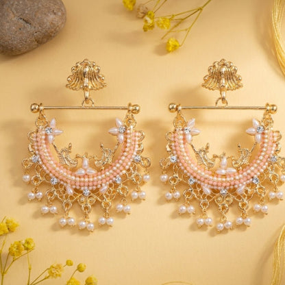HALF CUT PEACOCK EARRINGS 02