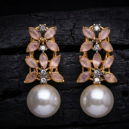 Pearl Flare Stud Earrings - Elegant Statement Studs