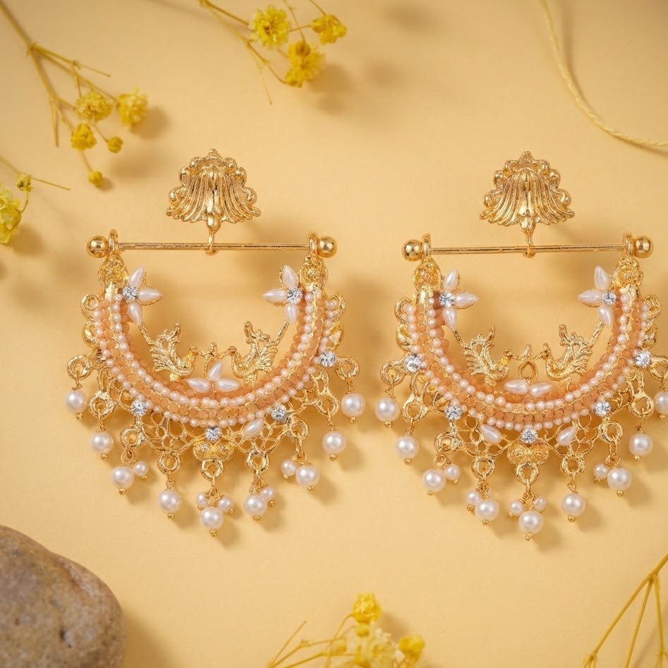 HALF CUT PEACOCK EARRINGS 02