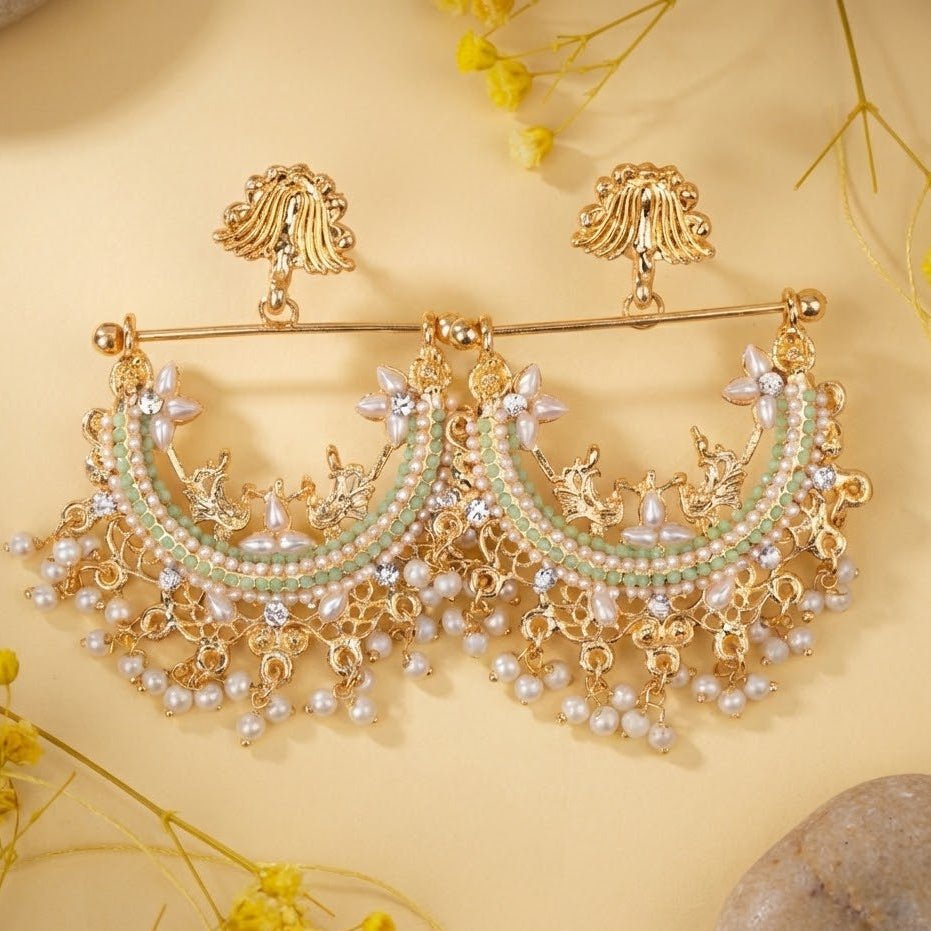 HALF CUT PEACOCK EARRINGS 02
