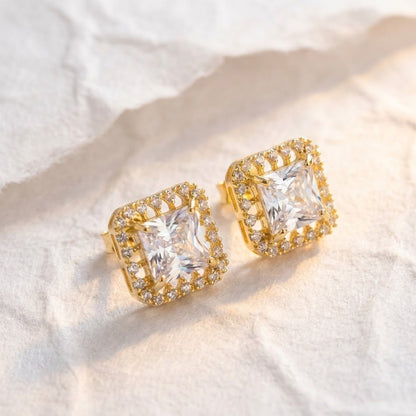 Vintage Bloom AD Studs - Oxidized Jarao Stone Earrings