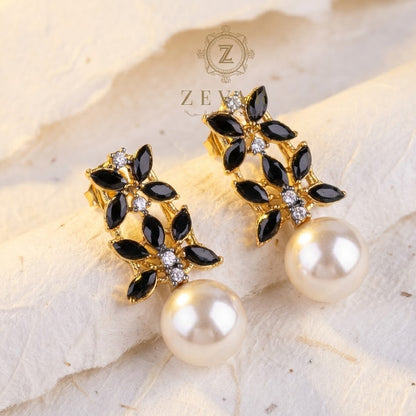 Pearl Flare Stud Earrings - Elegant Statement Studs
