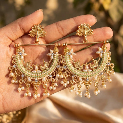 HALF CUT PEACOCK EARRINGS 02