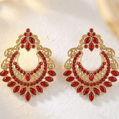 Gold Crescent Moon Drop Earrings