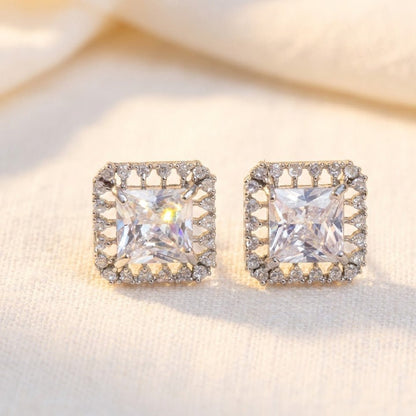 Vintage Bloom AD Studs - Oxidized Jarao Stone Earrings