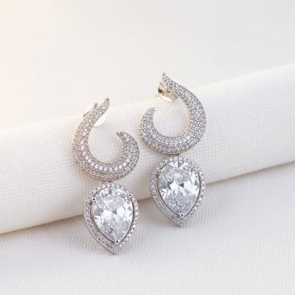 Gemstone Jarao Stone Earrings - Silver Plated Statement Jewelry