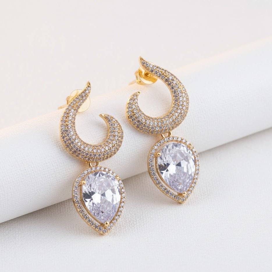 Gemstone Jarao Stone Earrings - Silver Plated Statement Jewelry