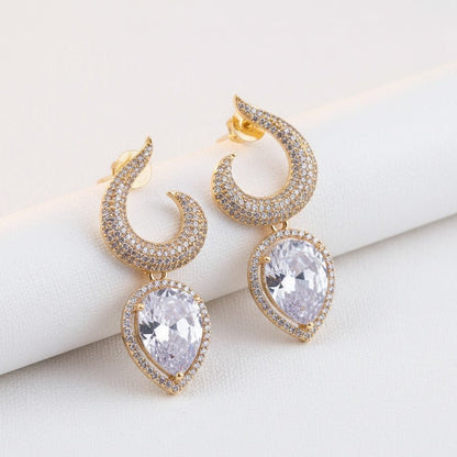 Gemstone Jarao Stone Earrings - Silver Plated Statement Jewelry
