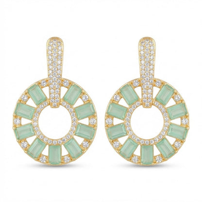 Zirconia Circle Earrings - Gold & Silver Plated Jarao Stone Jewelry