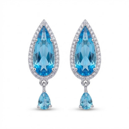 Oval Diamond Earrings - Silver Plated Jarao Stone Jewelry
