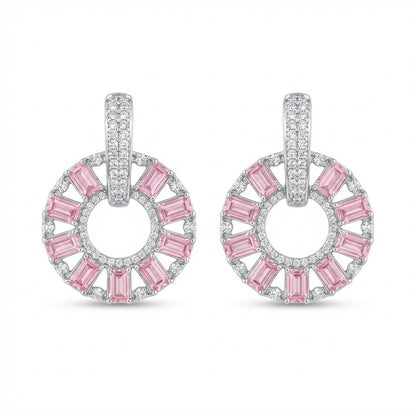 Zirconia Circle Earrings - Gold & Silver Plated Jarao Stone Jewelry