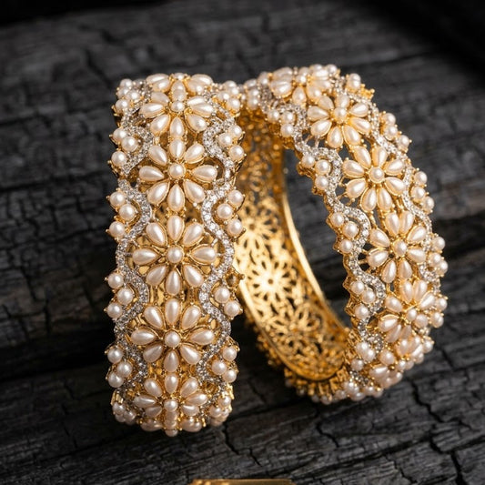 Pearl Aura Bangles Openable Bangle Pair