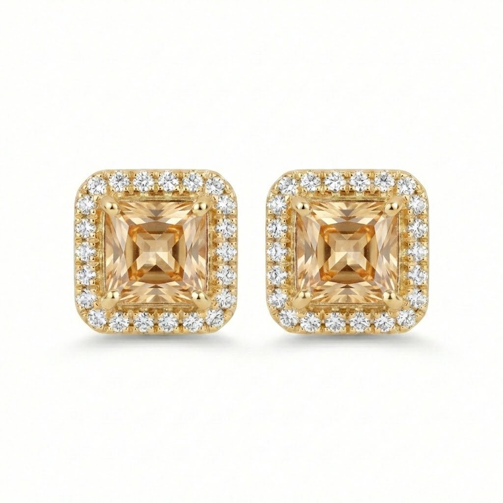 Vintage Bloom AD Studs - Oxidized Jarao Stone Earrings