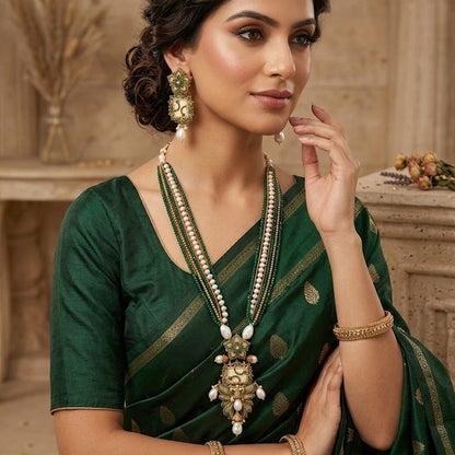 Crimson & Baroque Pearl Heritage Mala Green