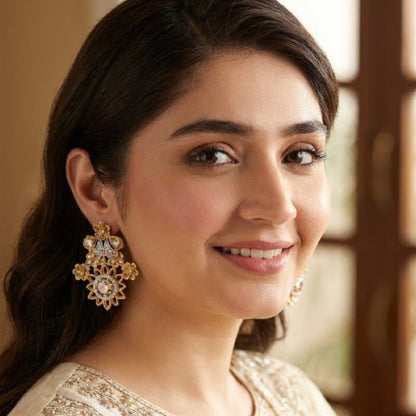 Blush Blossom Zirconia Studs - Floral Butterfly Earrings