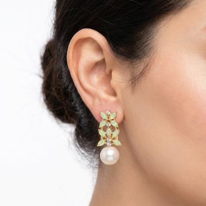 Pearl Flare Stud Earrings - Elegant Statement Studs