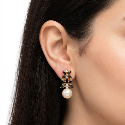 Pearl Flare Stud Earrings - Elegant Statement Studs