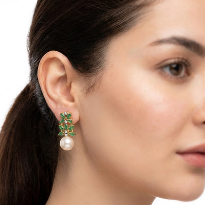 Pearl Flare Stud Earrings - Elegant Statement Studs