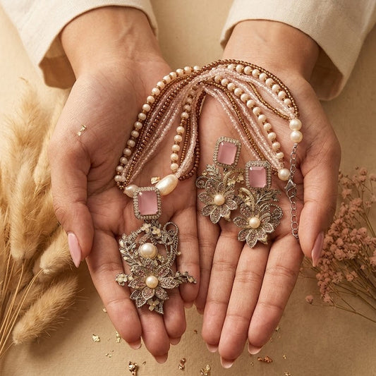 The Blush Rose and Pearl Heritage Maala Set