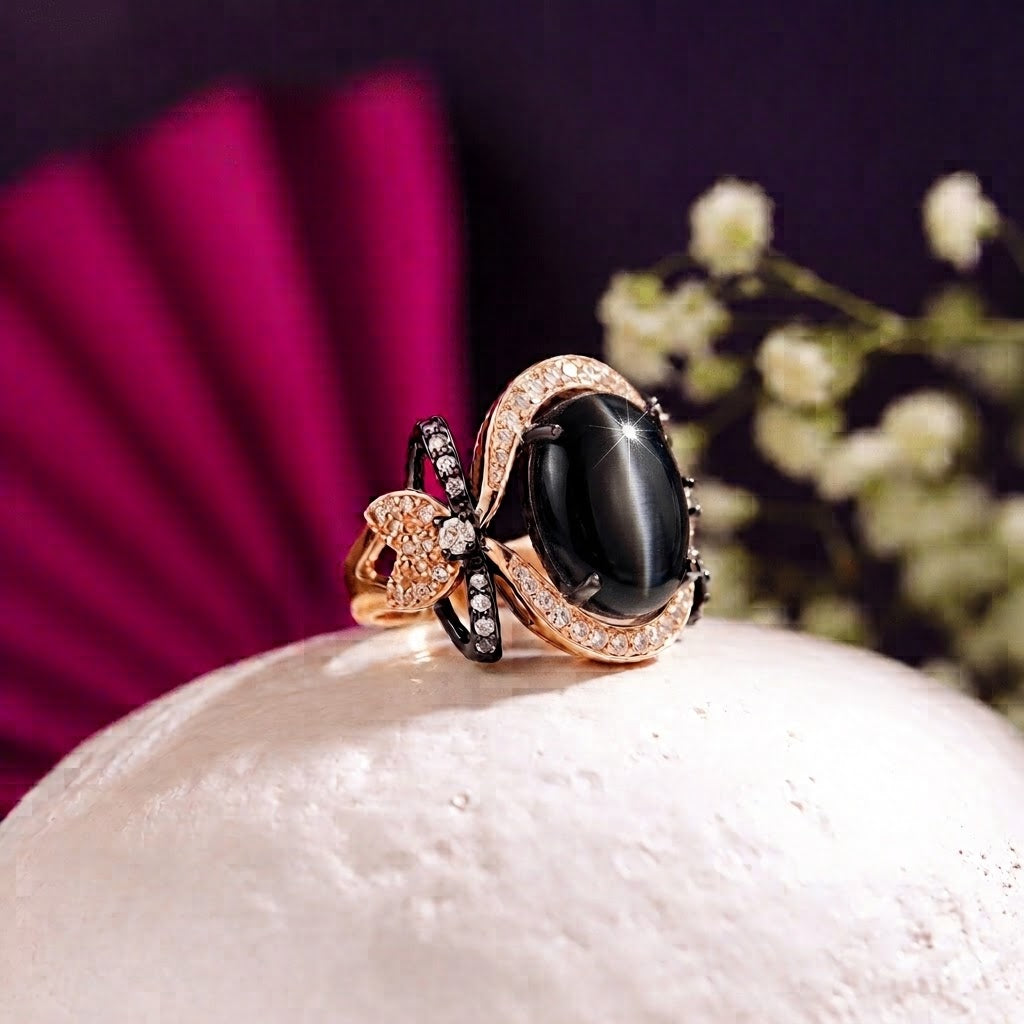 Signature Sterling Ring in Oxidise Polish
