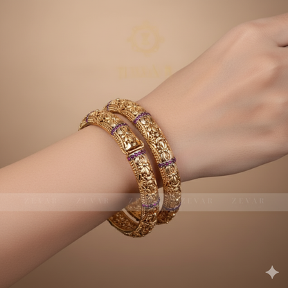 Gold Plated Bangle Pair - 13