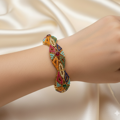 Naurattan Jadau Single Bangles