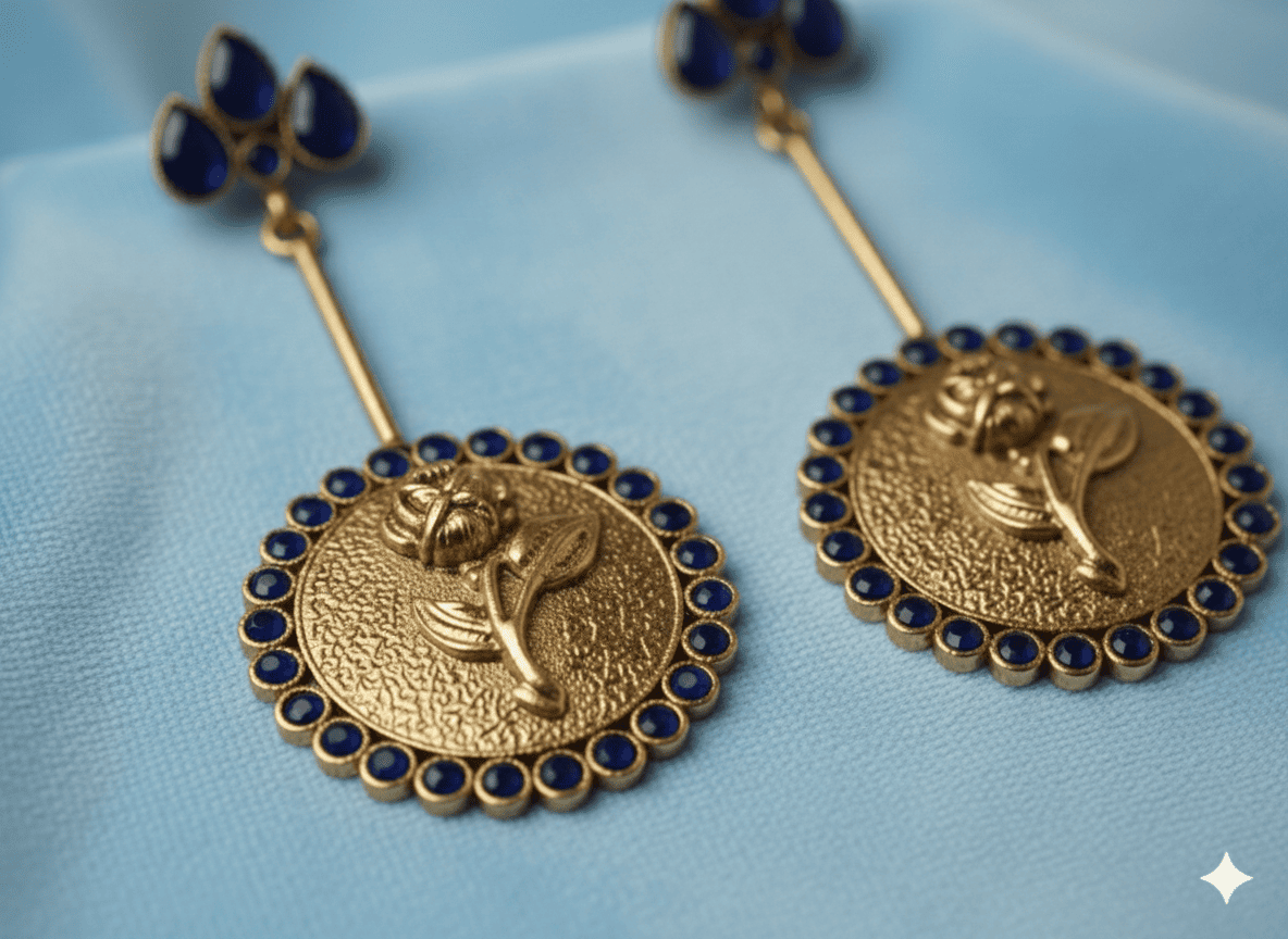 The Rose Coin Statement Earrings