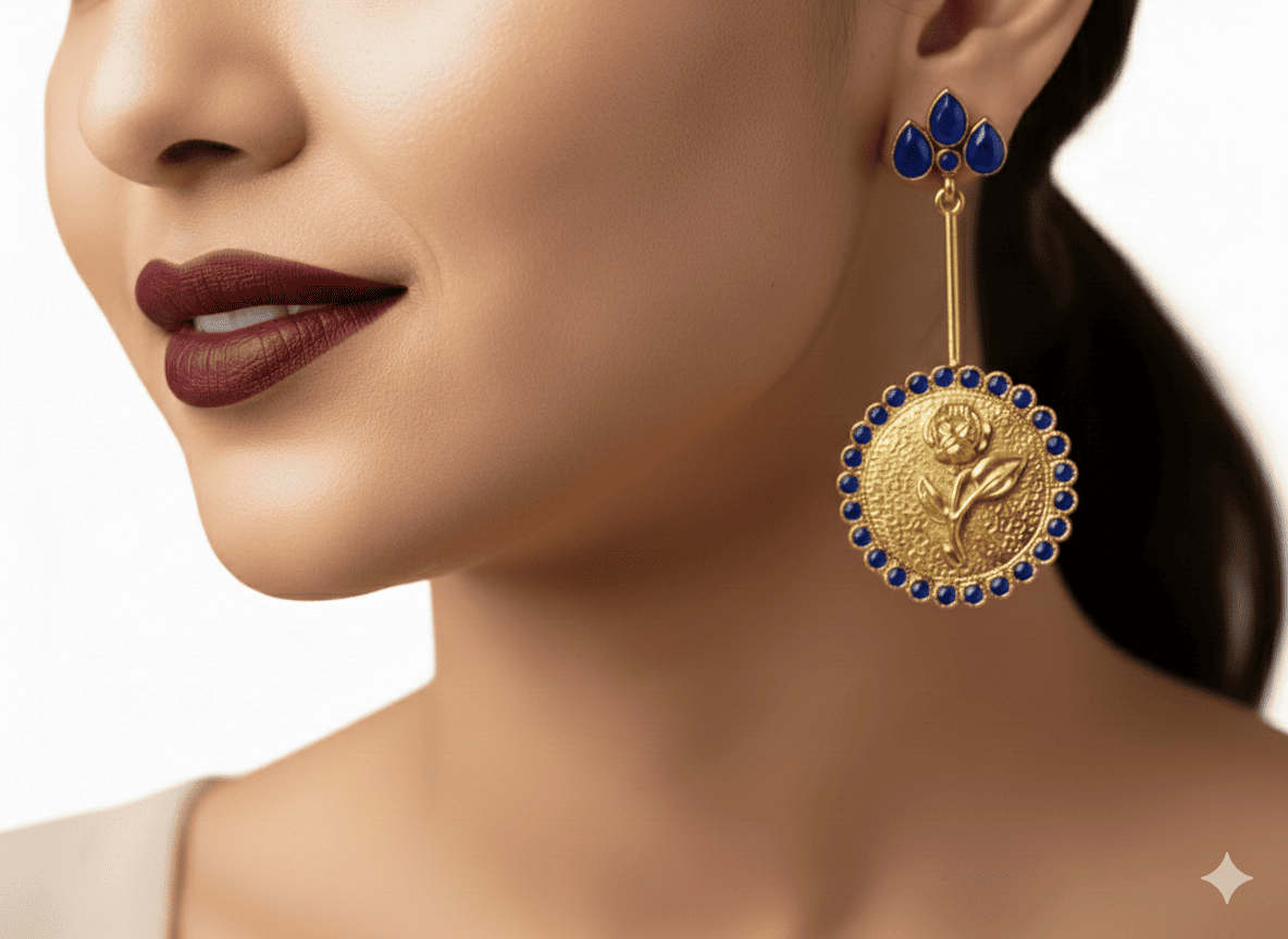 The Rose Coin Statement Earrings