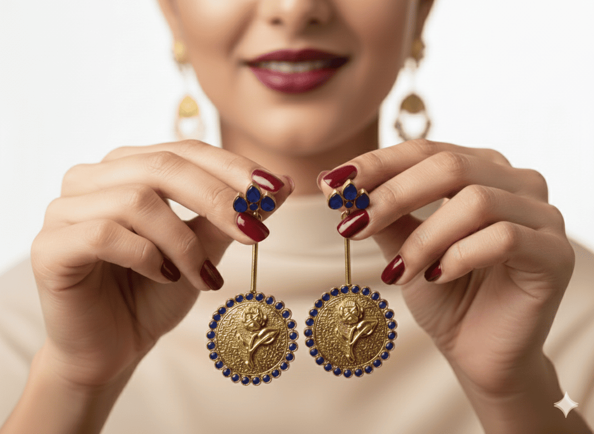 The Rose Coin Statement Earrings