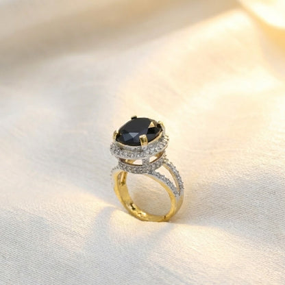 Delicate Sterling Ring with Gold Polish