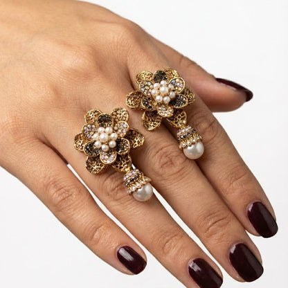 Pearl Petal Mini Jhumkas