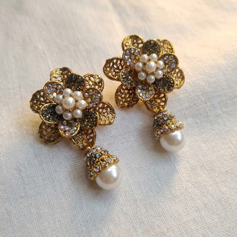 Pearl Petal Mini Jhumkas