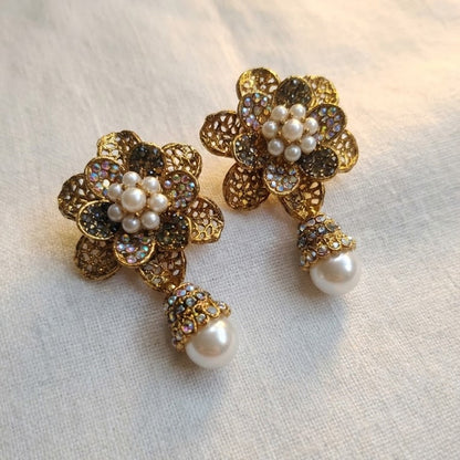 Pearl Petal Mini Jhumkas