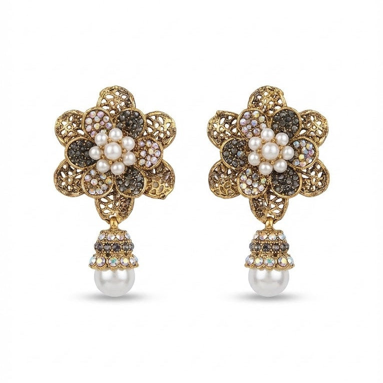 Pearl Petal Mini Jhumkas